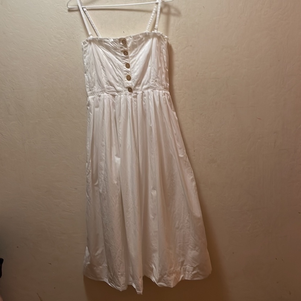 Free People Lilah White Pleated Midi Tube Dress Size Large - Picture 7 of 15